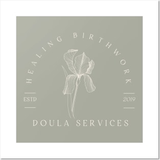 Healing Birthwork Logo White Posters and Art